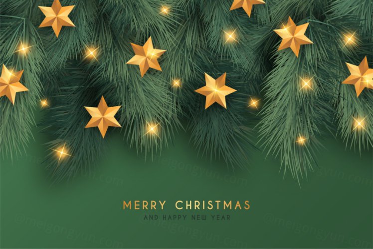 绿色金色经典配色圣诞节促销海报贺卡矢量模板素材 Christmas sale banner template