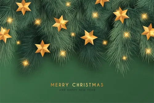 绿色金色经典配色圣诞节促销海报贺卡矢量模板素材 Christmas sale banner template