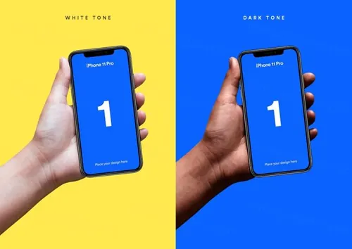 iPhone 11 Pro 手持手机样机下载(PSD)