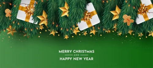 绿色金色经典配色圣诞节促销海报贺卡矢量模板素材 Christmas sale banner template