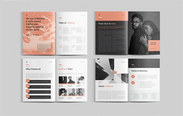 非常高端时尚的企业形象手册画册楼书杂志设计模板 company profile