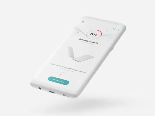 三星S9手机白模UI贴图样机PSD模板 Samsung Galaxy S9 Clay Mockup