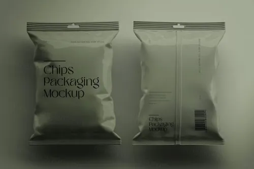 膨化零食塑封袋食品包装设计贴图展示样机PSD模板 Chips