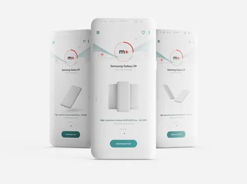 三星S9手机白模UI贴图样机PSD模板 Samsung Galaxy S9 Clay Mockup