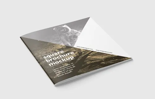 画册设计贴图展示模版 Square brochure mockup