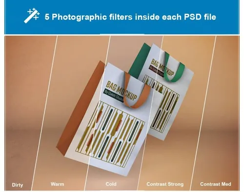 时尚的环保纸袋设计样机（PSD）