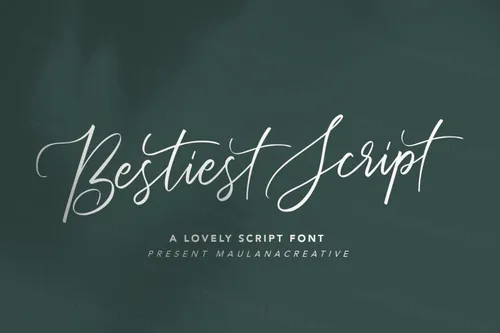 适合签名的手写英文字体 Bestiest Script Lovely Modern Font