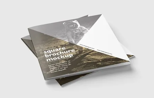 画册设计贴图展示模版 Square brochure mockup