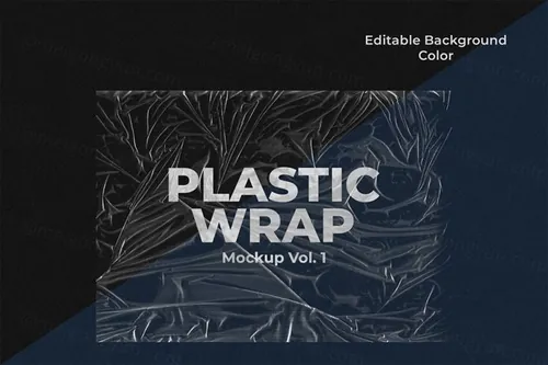 褶皱塑料包装模型样机下载（PSD）