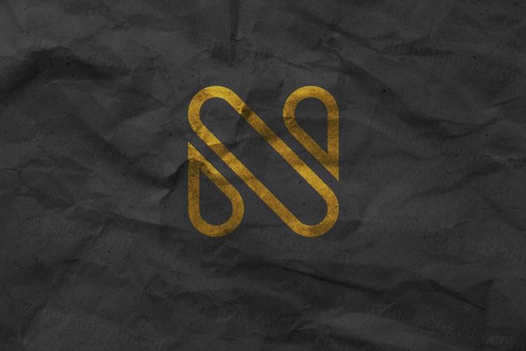 皱纹纸水印LOGO设计样机（PSD）