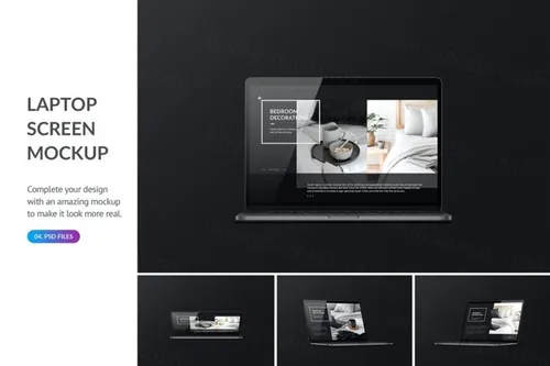 逼真质感的MacBook UI笔记本电脑样机展示模型mockups