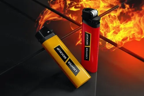 少见稀有的打火机包装设计VI样机展示模型mockups