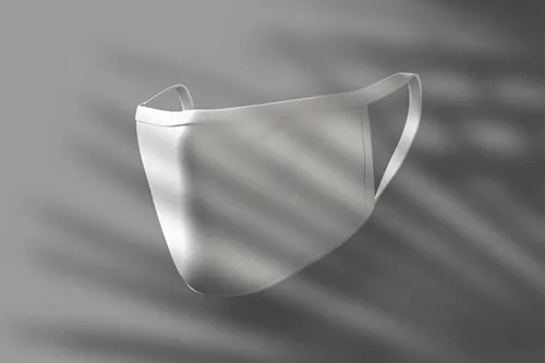 带阴影覆盖的面罩口罩样机（PSD）