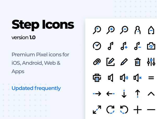 简约的常用iOS,Android Web UI图标Step Icons
