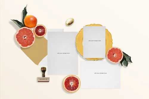 柑橘请柬样机（PSD）