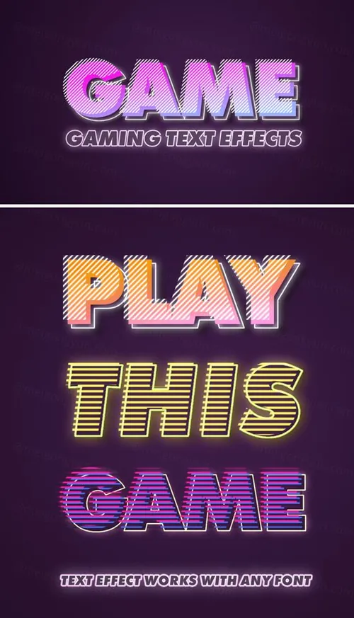 经典游戏文字效果样机模板