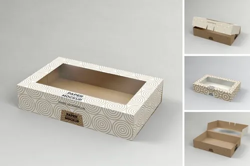 带窗口包装的纸翻盖机顶盒模型（PSD）