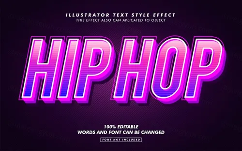 三维立体特效字体光效文本特效可编辑EPS矢量模板素材3d editable text style effect