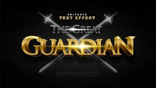 三维立体特效字体黄金文本特效可编辑EPS矢量模板素材3d editable text style effect