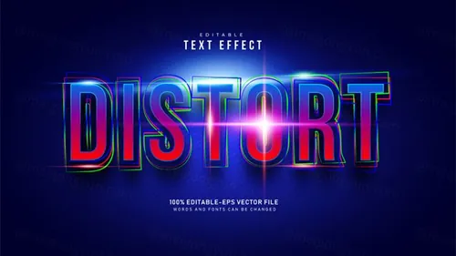 三维立体特效字体光效文本特效可编辑EPS矢量模板素材3d editable text style effect