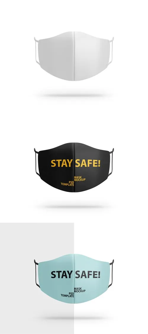 防护口罩前视图展示设计样机模板
