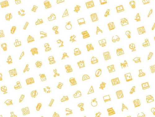 回归学校开学主题图标]Back to School Icons Set