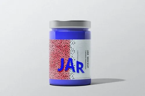 时尚高端专业的高品质逼真质感罐头果酱包装设计VI样机展示模型mockups