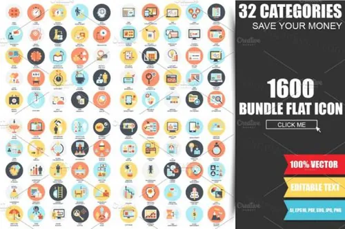 扁平化网站图标集 Web Flat Icons