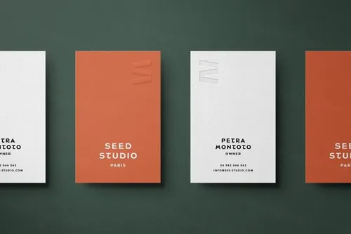 高端竖版品牌名片样机（PSD）