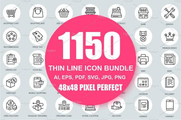 实用线型图标合集 Alex Line Icons Bundle