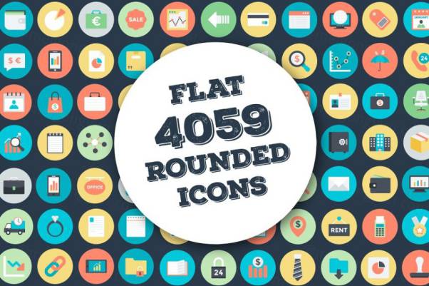 扁平化风格圆形矢量图标 4059 Flat Rounded Vector Ico