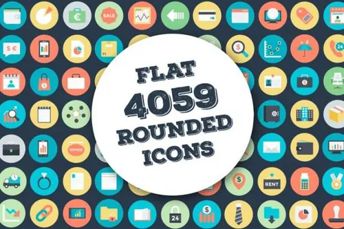 扁平化风格圆形矢量图标 4059 Flat Rounded Vector Ico