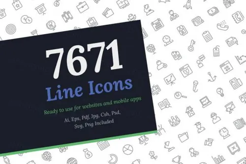 多功能线型图标 7671 Line Icons