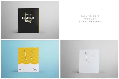 纸质购物袋设计样机(PSD)