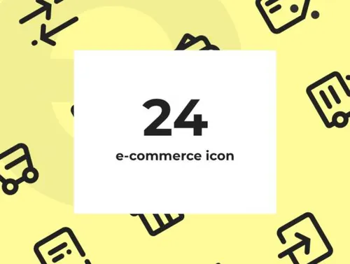 24个精美云润的电商图标套装 E-commerce Icons