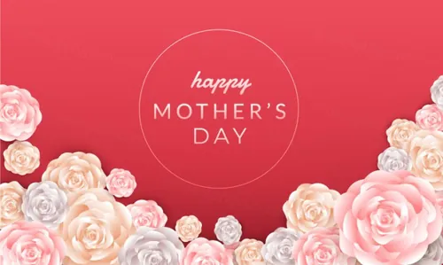 玫瑰纸艺花卉贺卡三八妇女节母亲节快乐海报矢量素材