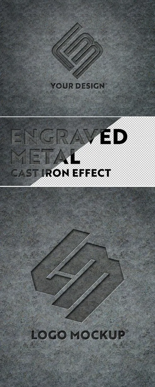 金属铁板企业品牌Logo徽标设计样机