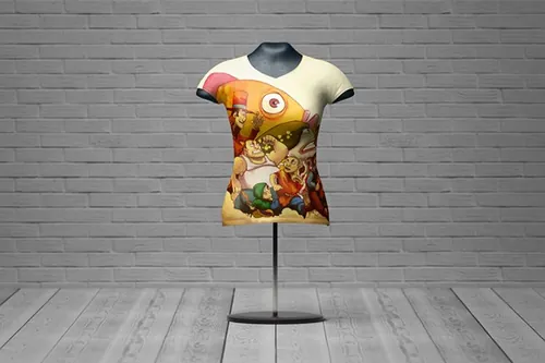 Female T-Shirt Mannequin Mockup Vol025 女士立体服饰贴图展示模板