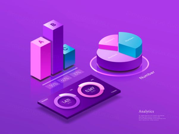 互联网UI大数据2.5D数据表样式模板