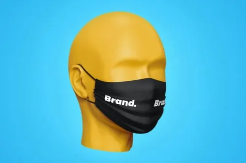 高品质的时尚高端逼真质感医用口罩样机VI样机展示模型模板mockups