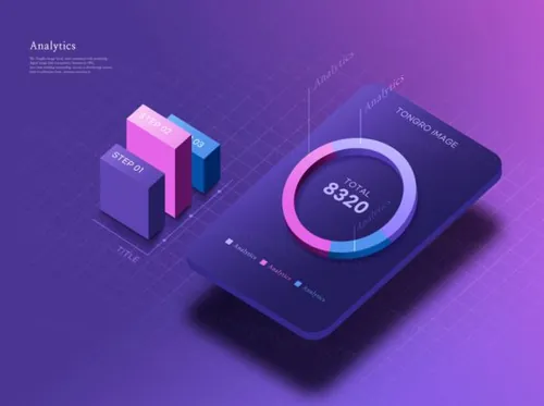 互联网UI大数据2.5D数据表样式模板2