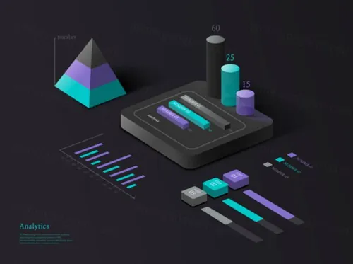 互联网UI大数据2.5D数据表样式模板3