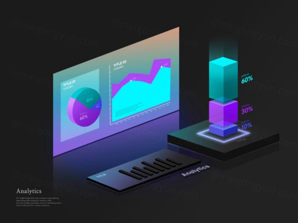 互联网UI大数据2.5D数据表样式模板6