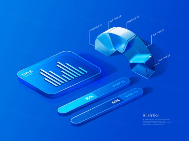 互联网UI大数据2.5D数据表样式模板11