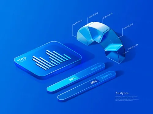 互联网UI大数据2.5D数据表样式模板11