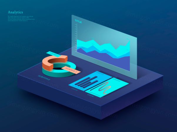 互联网UI大数据2.5D数据表样式模板7