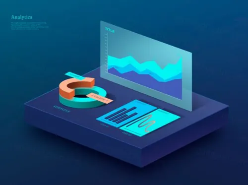 互联网UI大数据2.5D数据表样式模板7