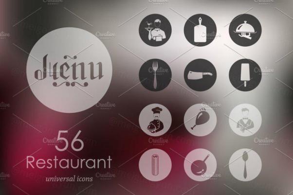 56个餐厅图标 56 restaurant icons