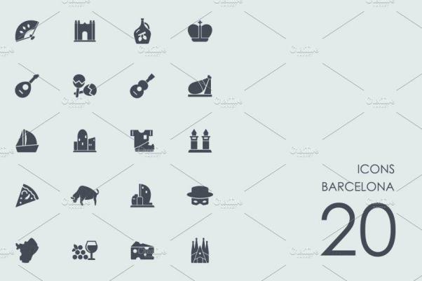 巴塞罗那的图标 Barcelona icons