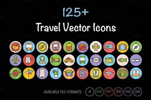 125 旅行矢量图标 125  Travel Vector Icons